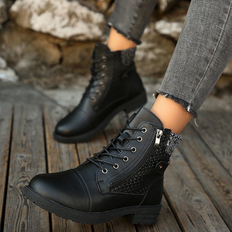 Élise Cozy Knit Collar Zip-Up Boots