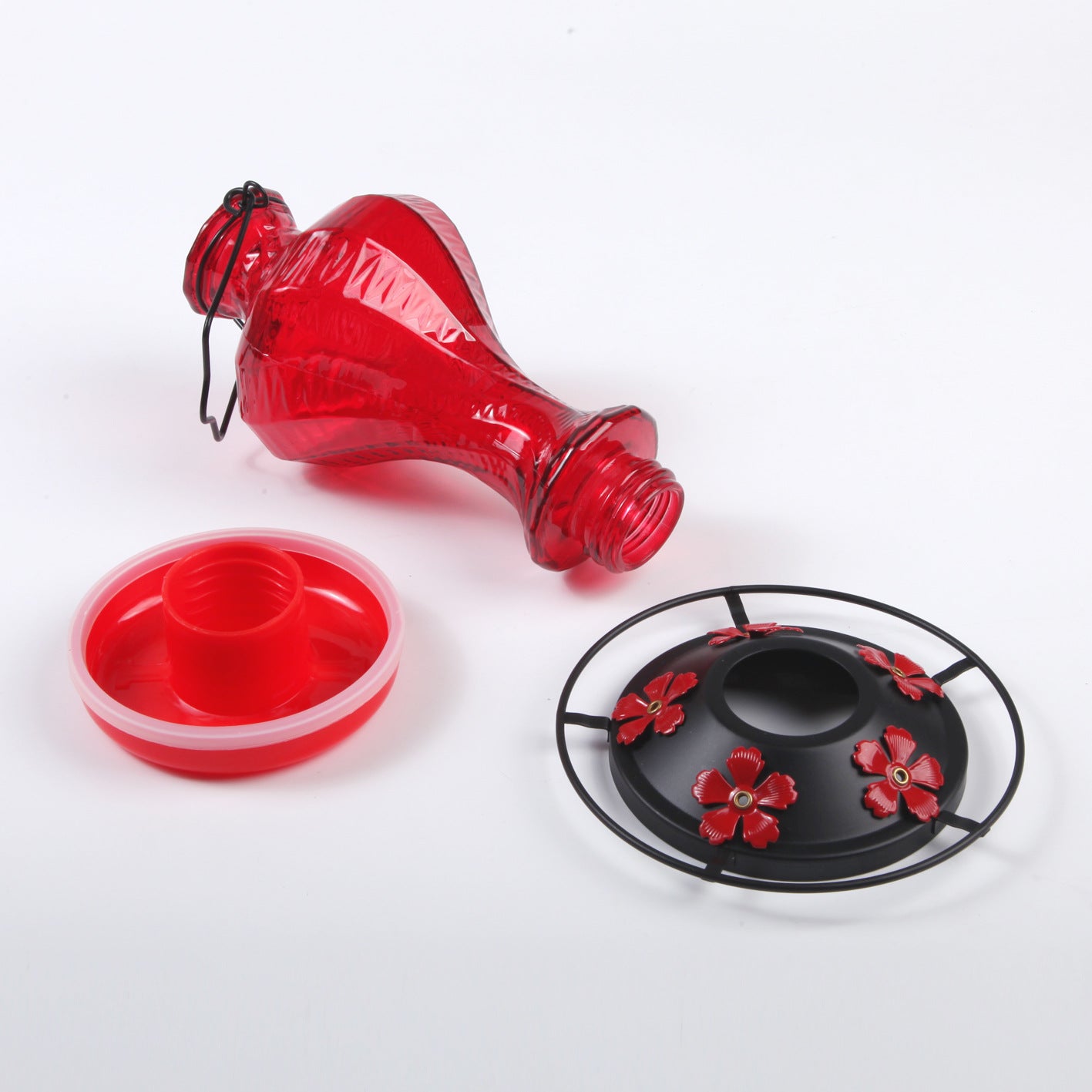 EdenCraft Artisan Twisted Glass Hummingbird Feeder