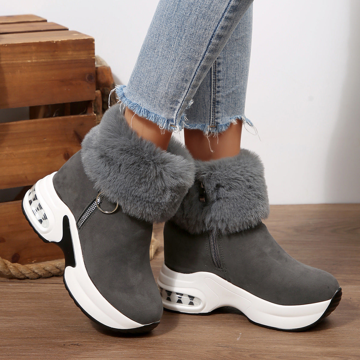 Élise Fur Lined Vegan Suede Boots