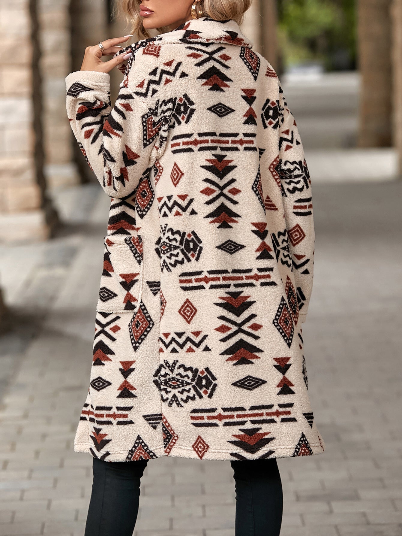 Léa Women's Long Winter Boho Indigenous Coat