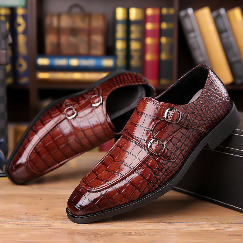 Veridian Buckled Patent Croc Dress Shoe