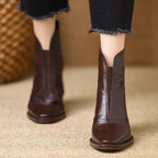 Élise Vintage Vegan Leather High-Heel Booties