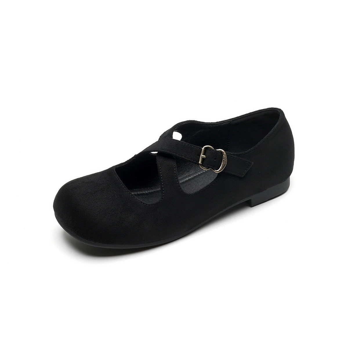 Élise Retro Cross-Strap Mary Jane Ballet Flats