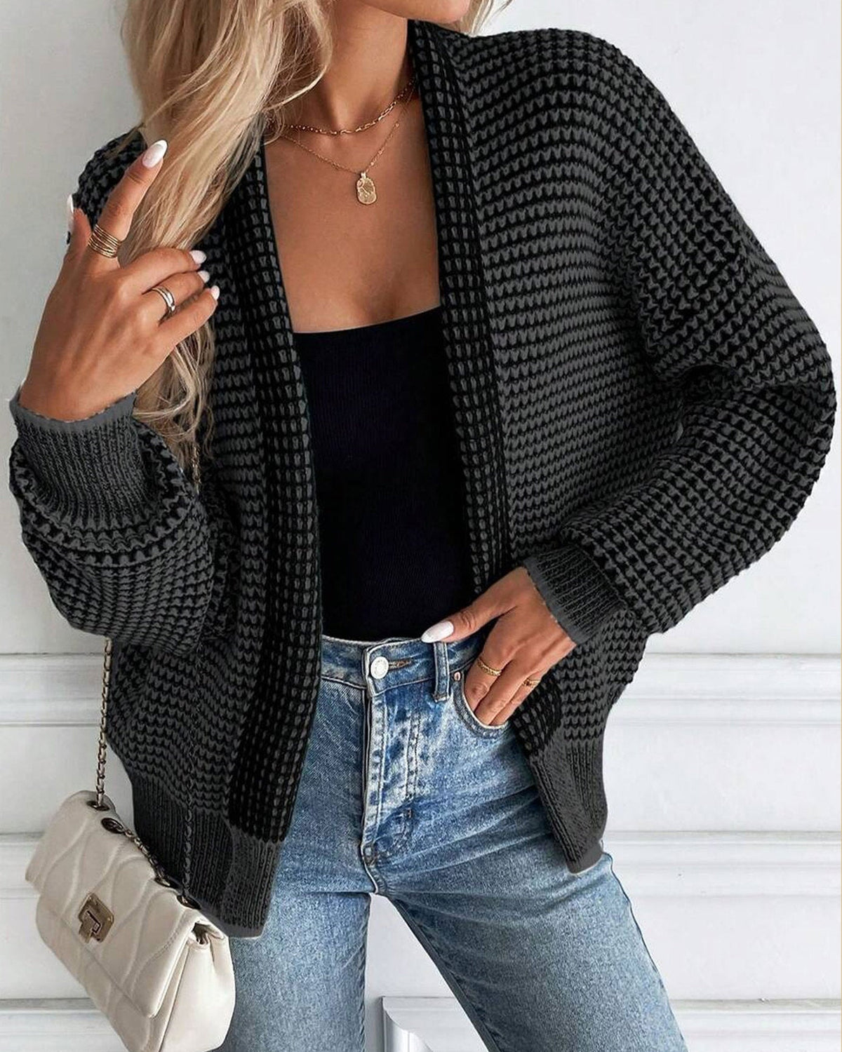 Léa Open Knit Japanese Weave Cardigan