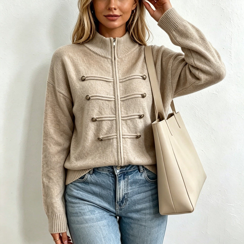 Léa Heritage Buttoned Knit Cardigan