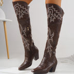Élise Western Cowboy Knee High Boots