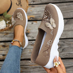 Élise Flyknit Floral Orthepedic Walking Slip-Ons