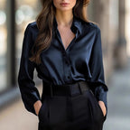 Léa Soft Shine Business Casual Long Sleeve Button-Up