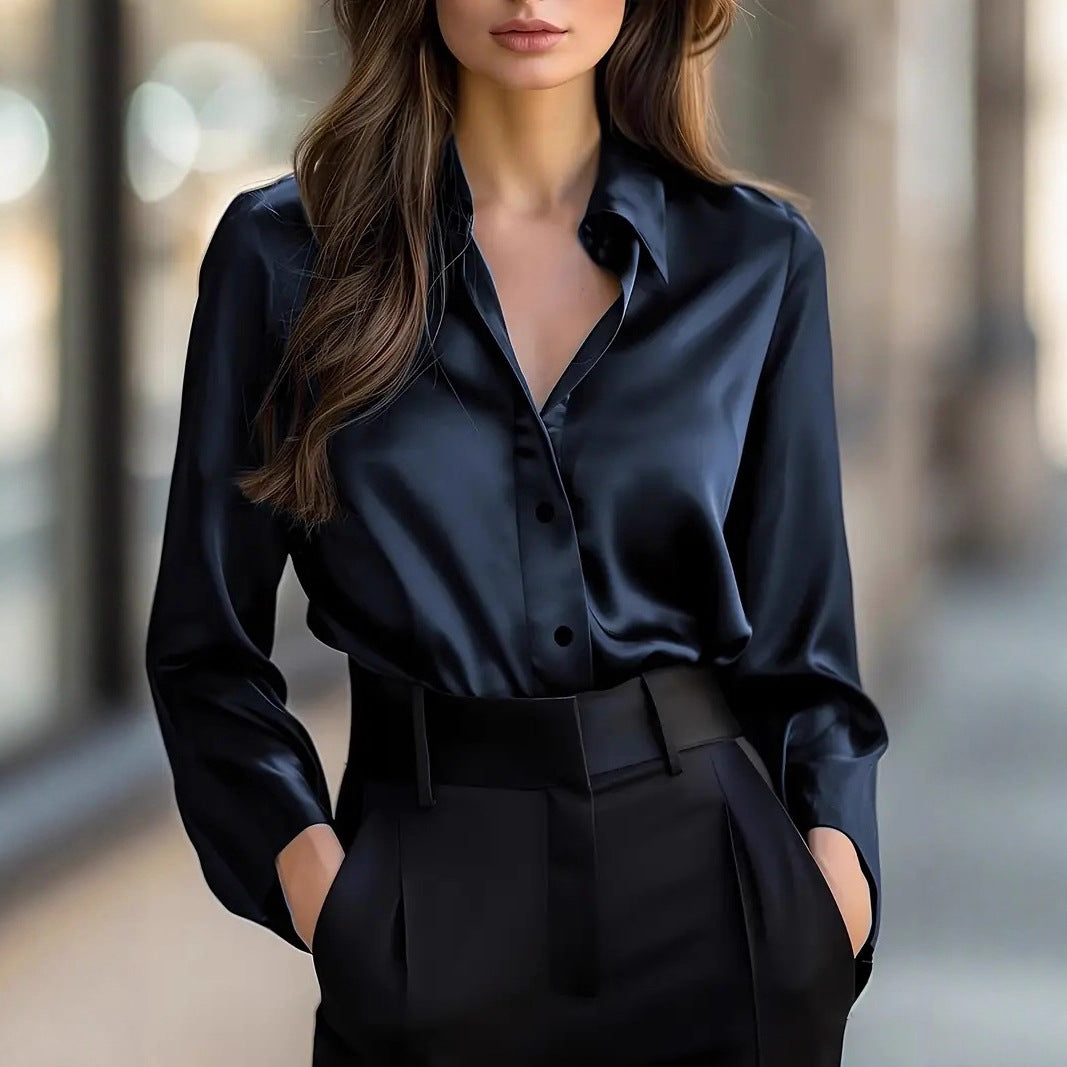 Léa Soft Shine Business Casual Long Sleeve Button-Up