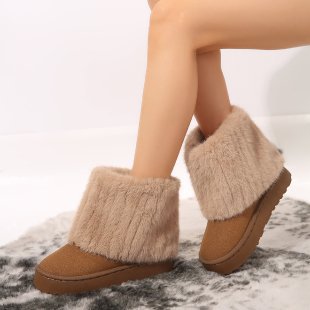Élise Cozy Fur Cuff Winter Booties