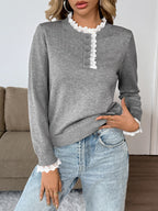 Léa Elegant Lace Sweater Cardigan