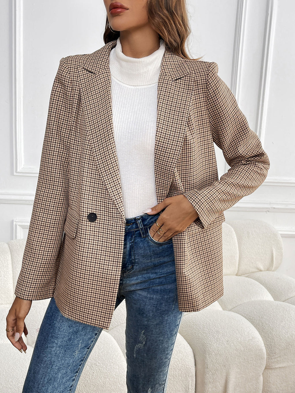 Léa Women's Formal Plaid Business Casual Jacket