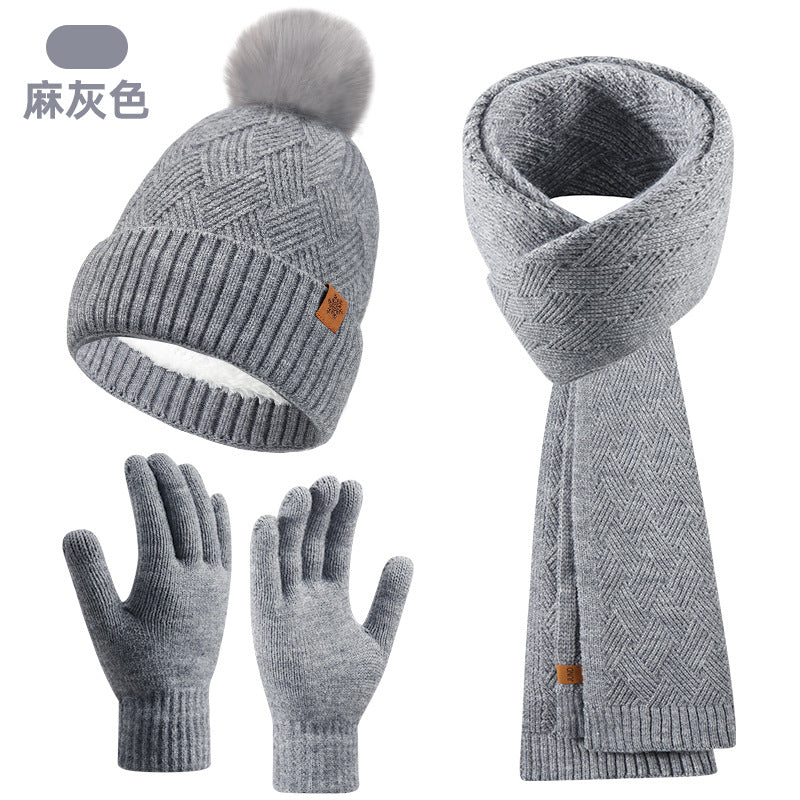 Léa Cable Knit Pom Beanie Scarf Set