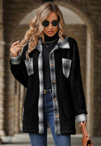 Léa Women's Plaid Plush Long Jacket