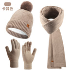 Léa Cable Knit Pom Beanie Scarf Set