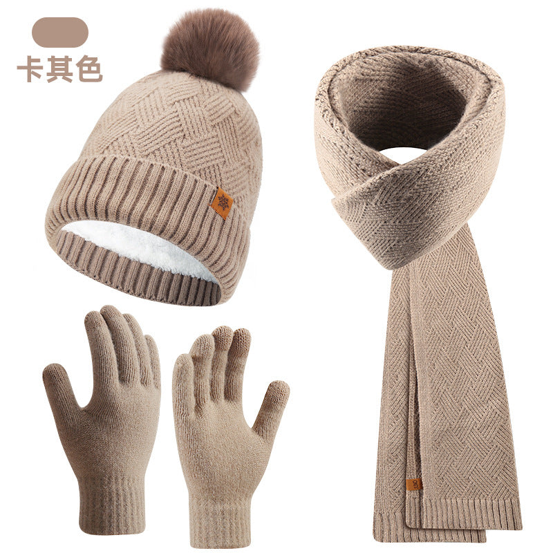 Léa Cable Knit Pom Beanie Scarf Set