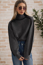 Léa Luxe Ribbed Turtleneck Pullover