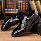 Veridian Buckled Patent Croc Dress Shoe