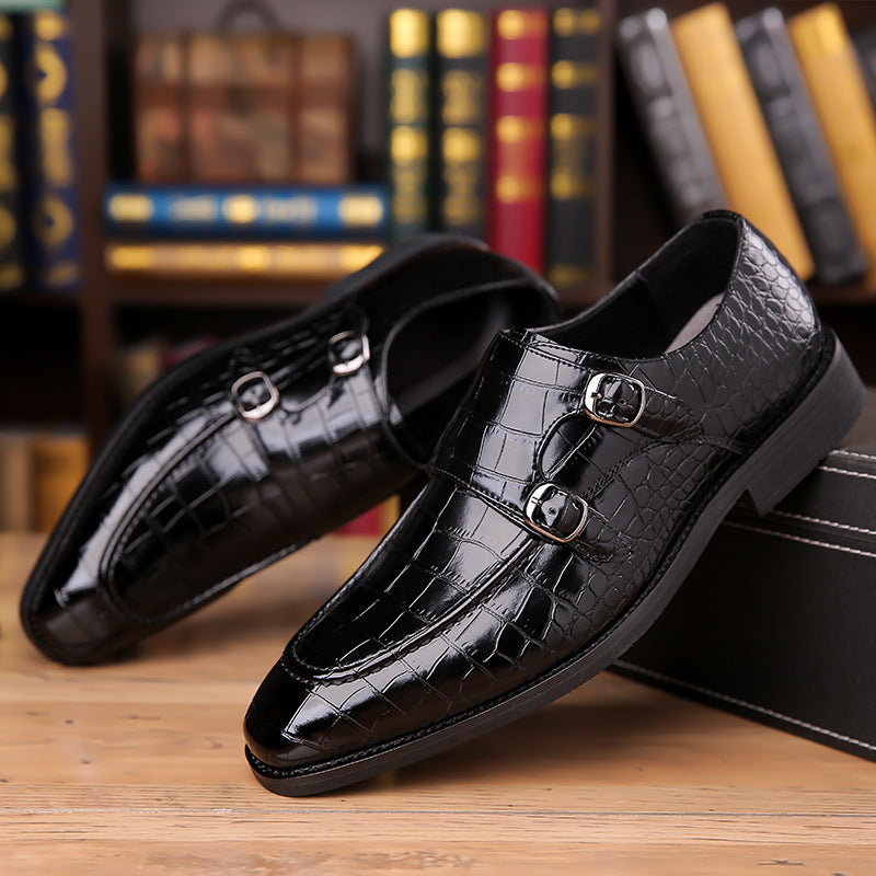 Veridian Buckled Patent Croc Dress Shoe