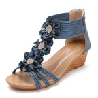 Élise Floral Boho Vacation Wedge Sandals
