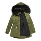 Léa Faux Fur Hooded Cinched Waist Parka