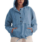 Léa Women's Oversized Denim Hoodie Jacket