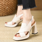 Élise Vegan Leather Chunky Platform Heels