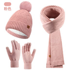 Léa Cable Knit Pom Beanie Scarf Set