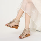 Élise Floral Boho Vacation Wedge Sandals