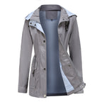 Léa Cinched Detachable Hood Windbreaker