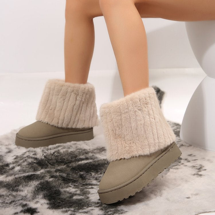 Élise Cozy Fur Cuff Winter Booties