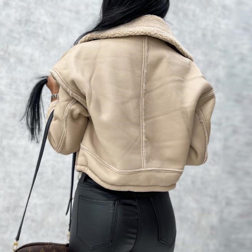 Léa Fur Lined Vegan Leather Jacket