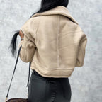 Léa Fur Lined Vegan Leather Jacket