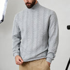 Blake Holloway Jacquard Knit Mid-Collar Sweater