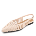 Élise Ruched Pointed-Toe Slingback Flats