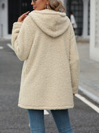 Léa Women's Plush Mid-Length Hooded Jacket
