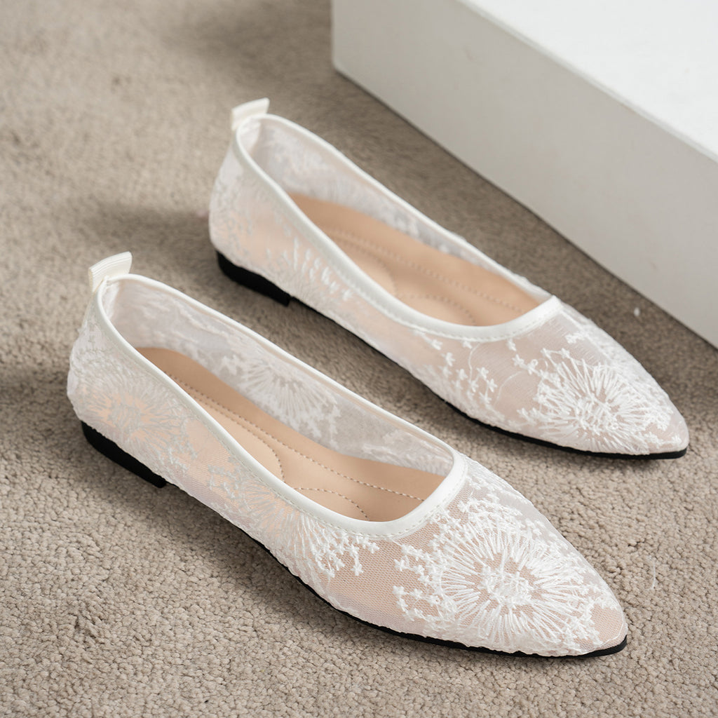 Élise Mary Jane Lace Ballet Flats