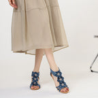 Élise Floral Boho Vacation Wedge Sandals