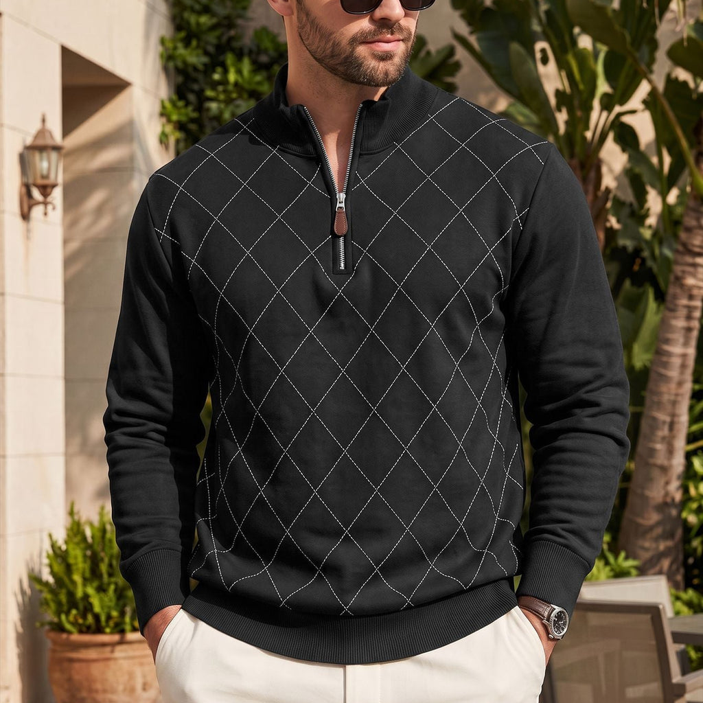 Blake Holloway Diamond Knit Mock Neck Pullover
