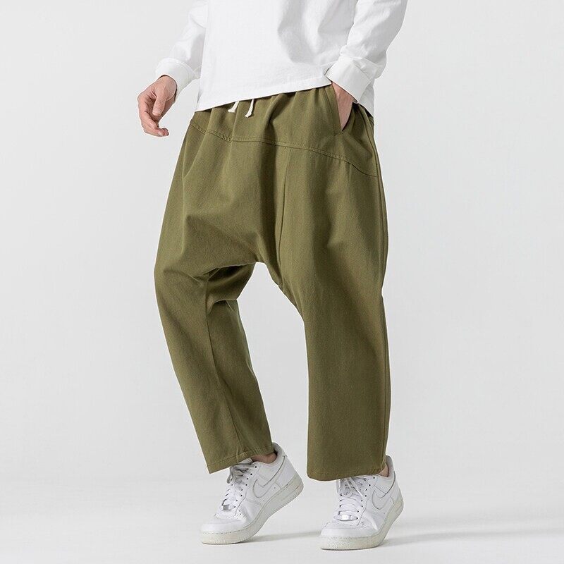 Urban Theory Baggy Drop-Crotch Cotton-Blend Pants