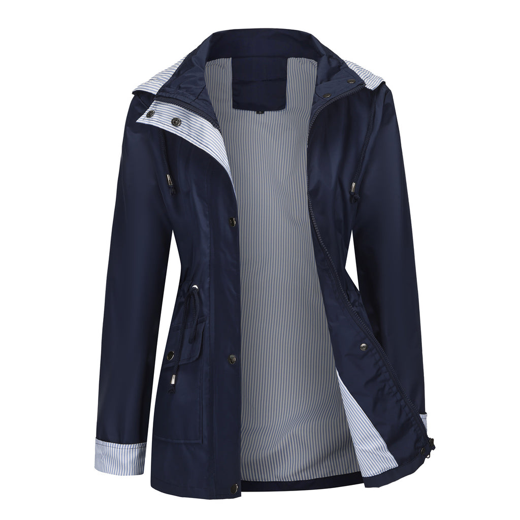 Léa Cinched Detachable Hood Windbreaker