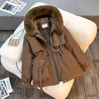 Rosella Cinch Waist Fleece Lined Jacket