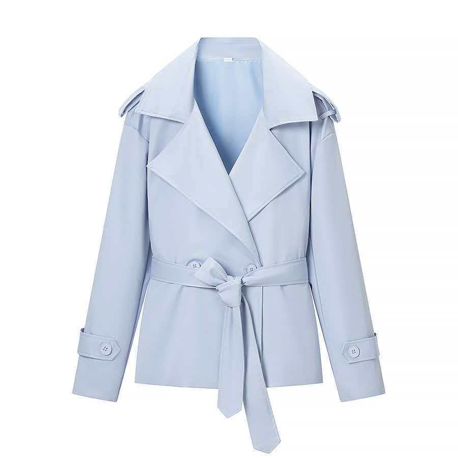 Avéra Tailored Double-Breasted Trench Coat