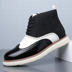 Stanton High-Top Brogue Side-Zip Dress Sneaker
