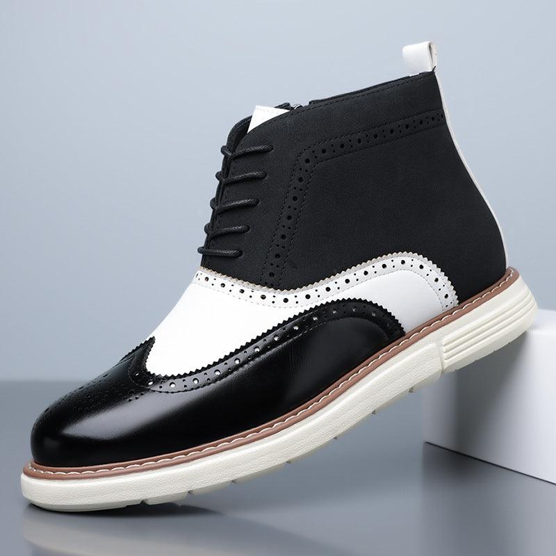 Stanton High-Top Brogue Side-Zip Dress Sneaker