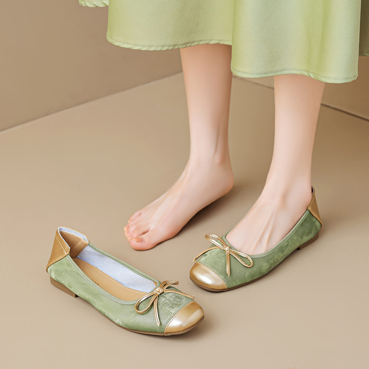 Élise Vintage Bow Mary Jane Ballet Flats