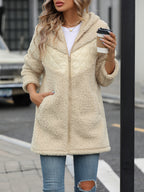 Léa Women's Plush Mid-Length Hooded Jacket