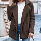 Avéra Cozy Fleeced Fall Double-Breasted Jacket
