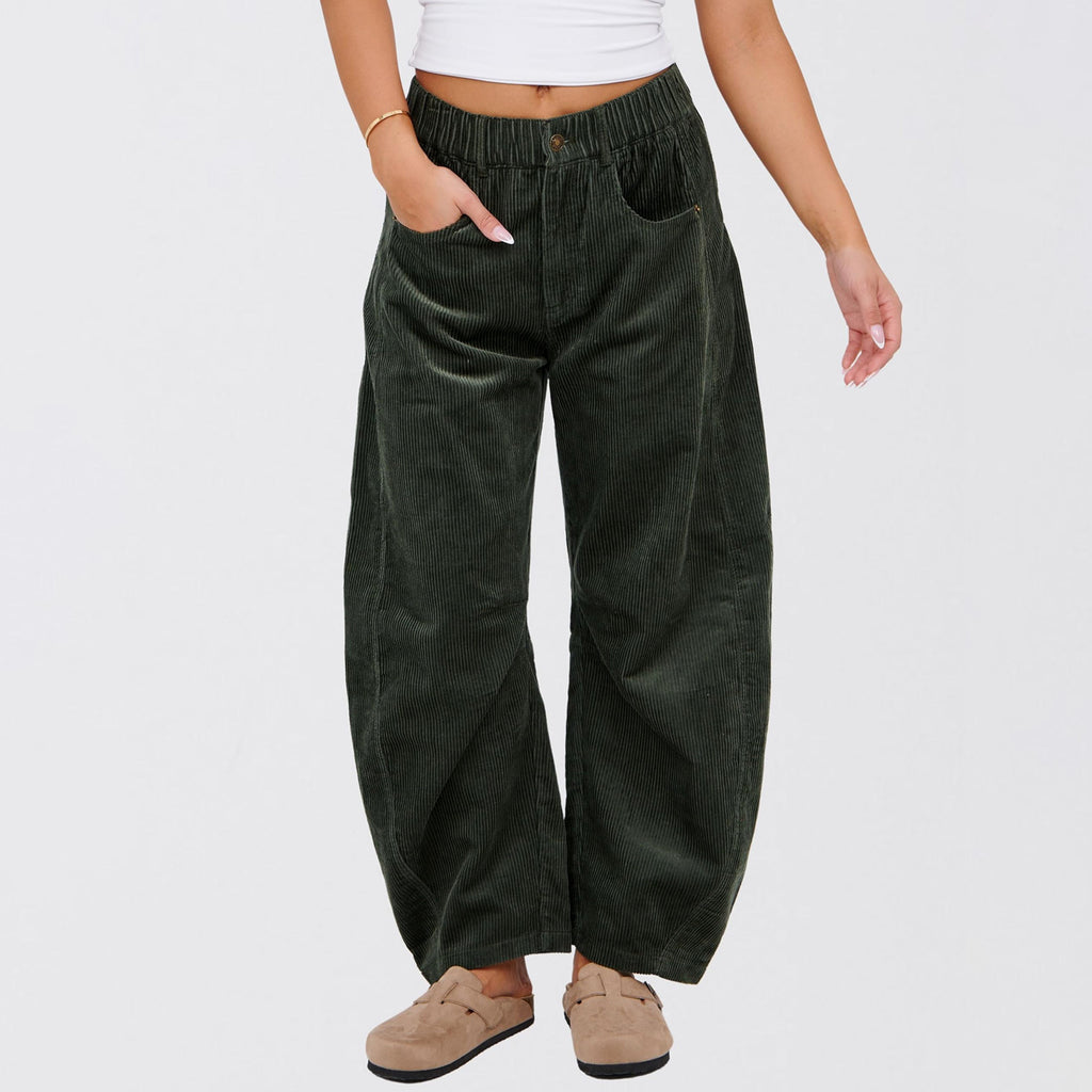 Léa Ribbed Corduroy Wide Leg Pants