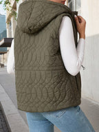 Léa Hooded Quilted Lightweight Vest Jacket
